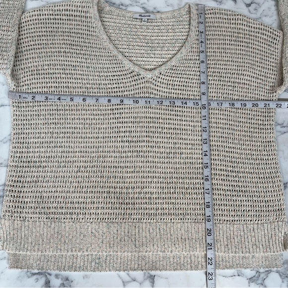 Madewell Rainbow Marled Seville Pullover Sweater Boxy Cropped Marled Beach XS - Picture 10 of 12